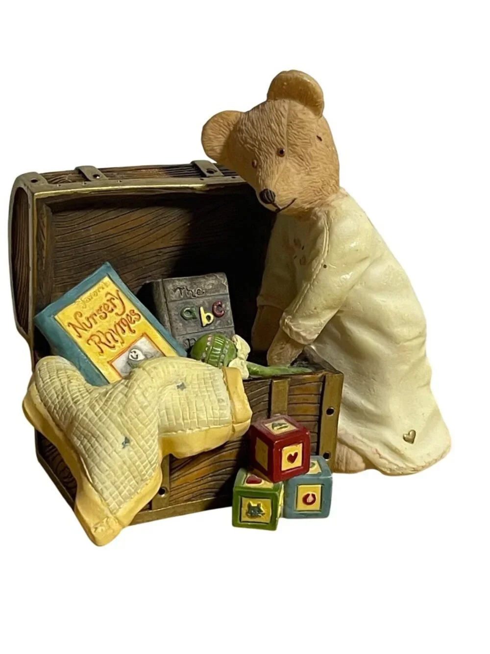 Vtg 1990 Sarahs Attic Michaud Collection Bay City Beauty Bear Trunk Figurine6640